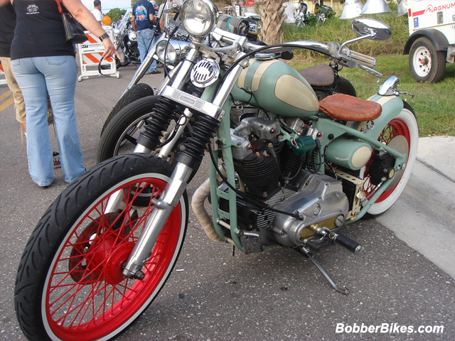 Green and Beige Shovel Sportster