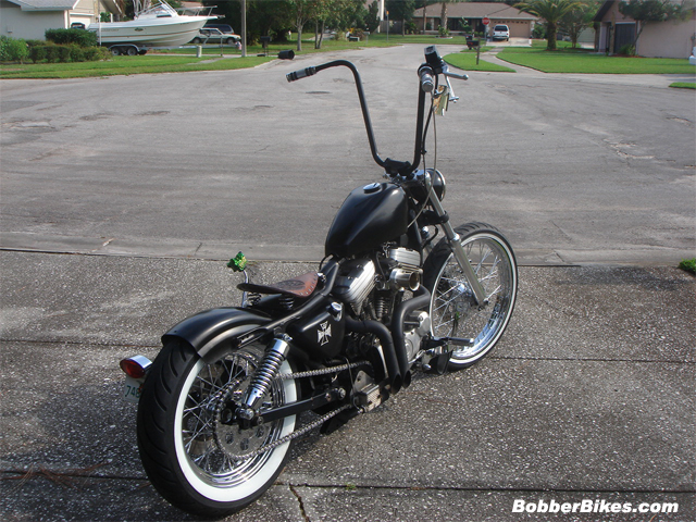 Back view of black bobber.